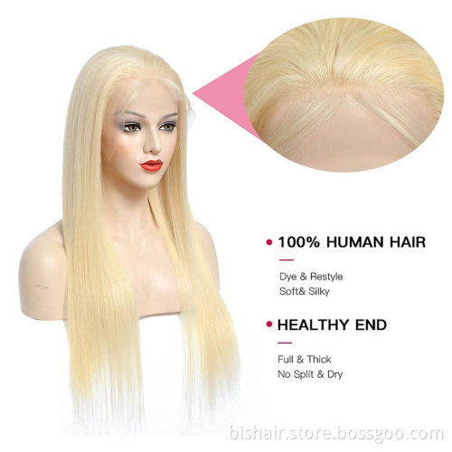 Wholesale Price 613 Front Lace Wig Real Human Hair 13x4 Real Length Blond Real Human Hair Wig 180% Density Brazilian Real Hair
